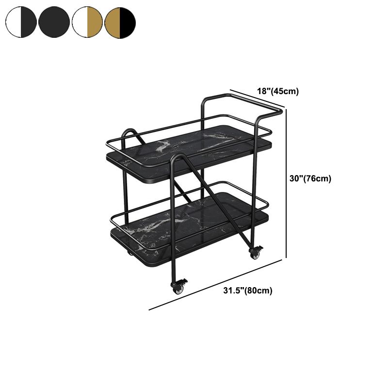 29.92" High Contemporary Style Prep Table Rolling Metal Prep Table for Home
