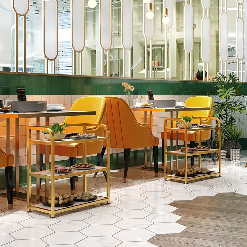 25.59"H Modern Stationary Prep Table Metal Rectangular Prep Table for Home Use