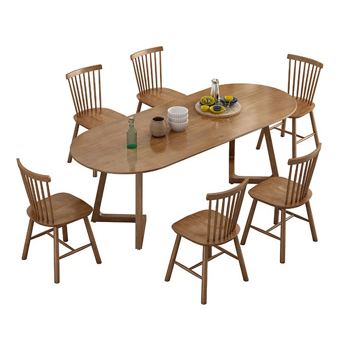 Mesa de comedor moderna de forma oval