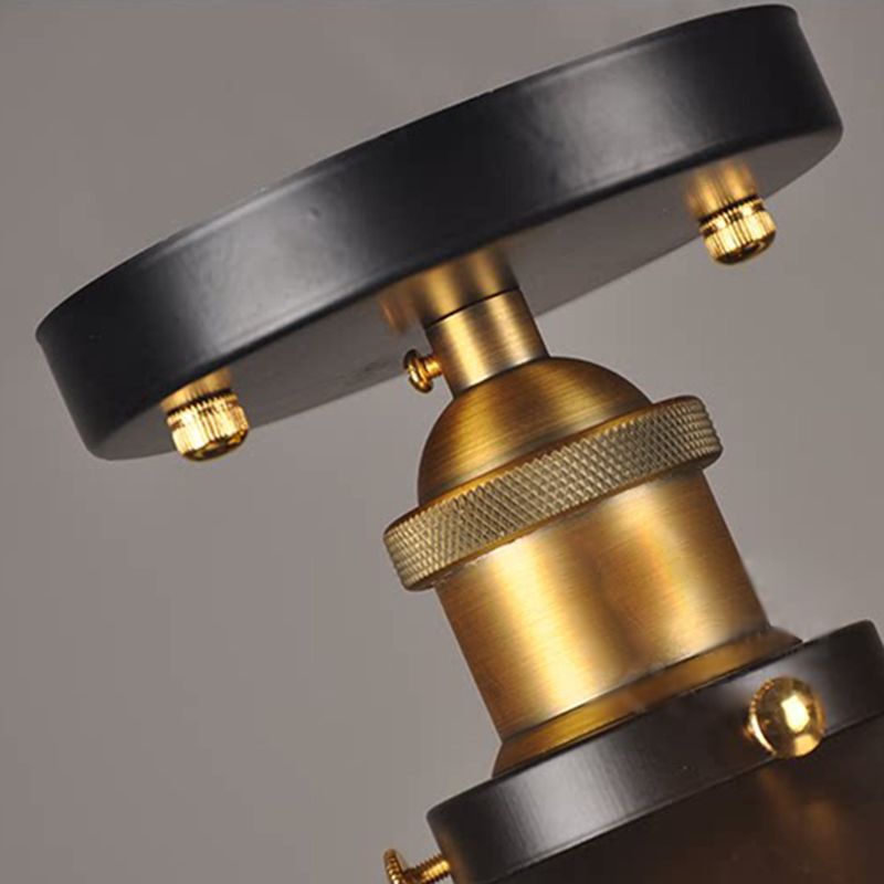 Metal Industrial Semi Flush Techo de techo 1 Luz de cono de luz Semi Flush Lighting para Hall y Foyer