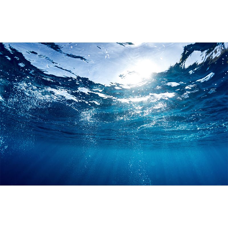 Tropix Sea Underwater Look-Up Murals Blue Stain Resistant Wall Covering for Living Room