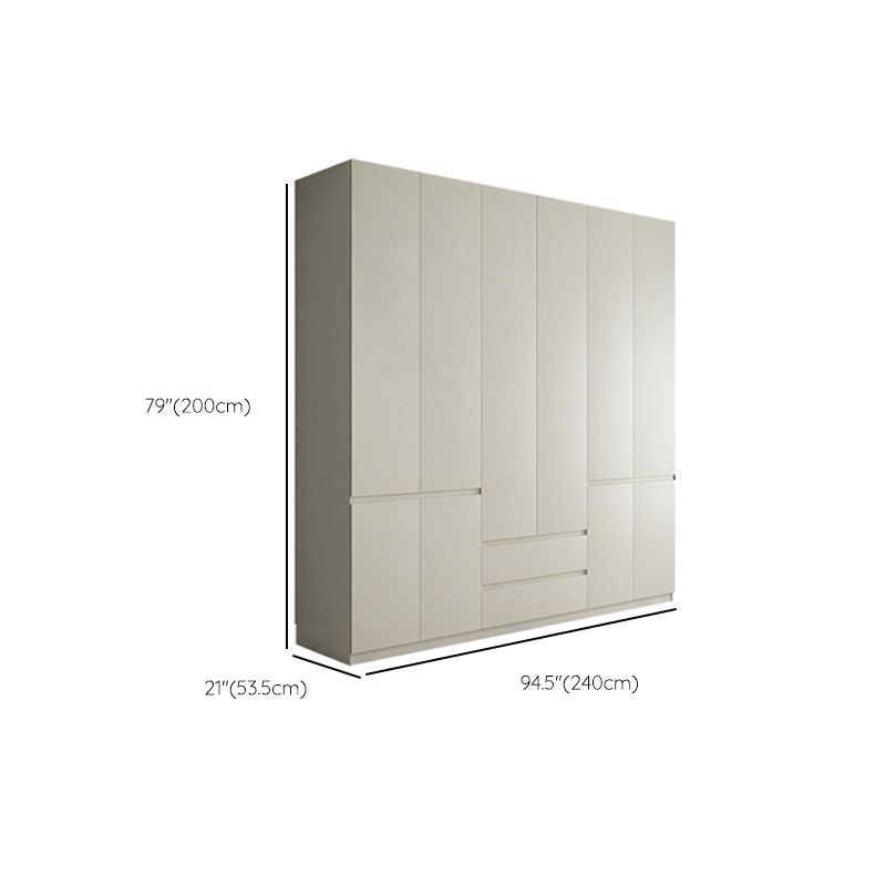 Wood Wardrobe Cabinet with Shelves Hinged Wardrobe Armoire for Home