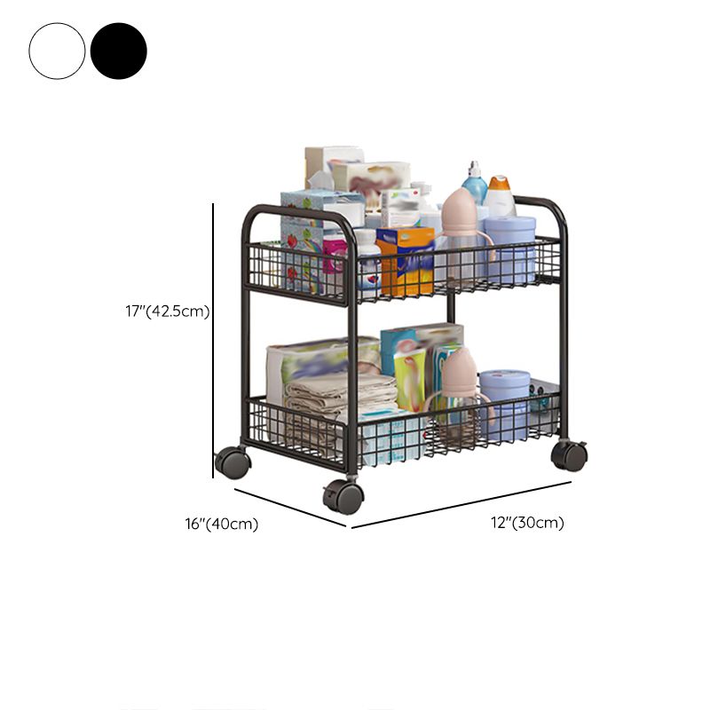 Metal Standard Bookcase with Wheels Children's Storage Bookshelf