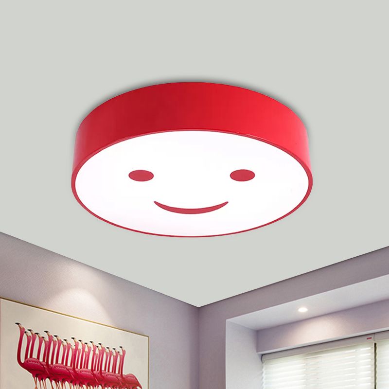 Lampada da incasso a LED rotonda con viso sorridente per bambini in acrilico rosso/giallo/blu vicino alla lampada da soffitto per la scuola materna
