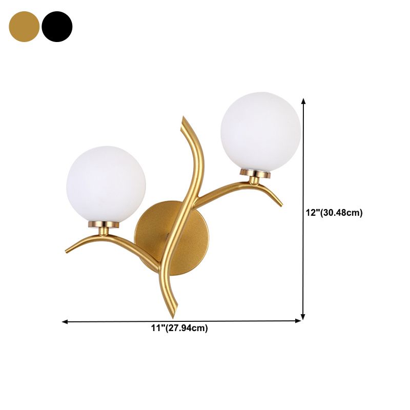 Glass Ball Shade Wall Lighting Fixtures Simple Wall Light Sconce for Bedroom