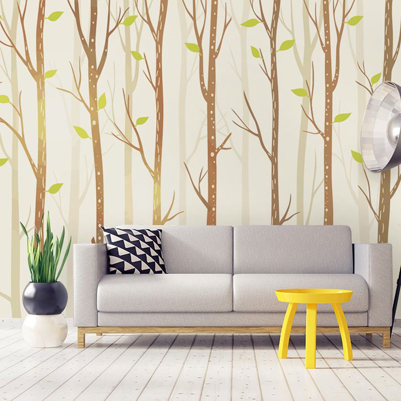 Extra Large Wall Mural Minimalist Unique Wall Covering in Pastel Brown