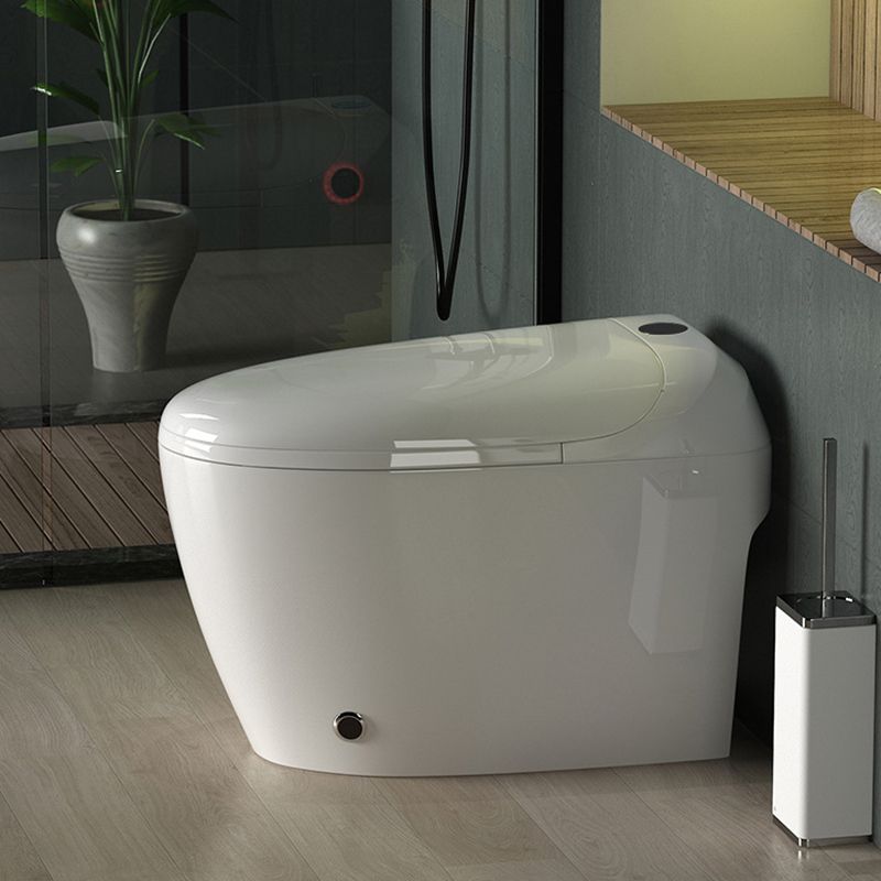 Contemporary Elongated Toilet Bowl White One Piece Toilet with Glazed Surface