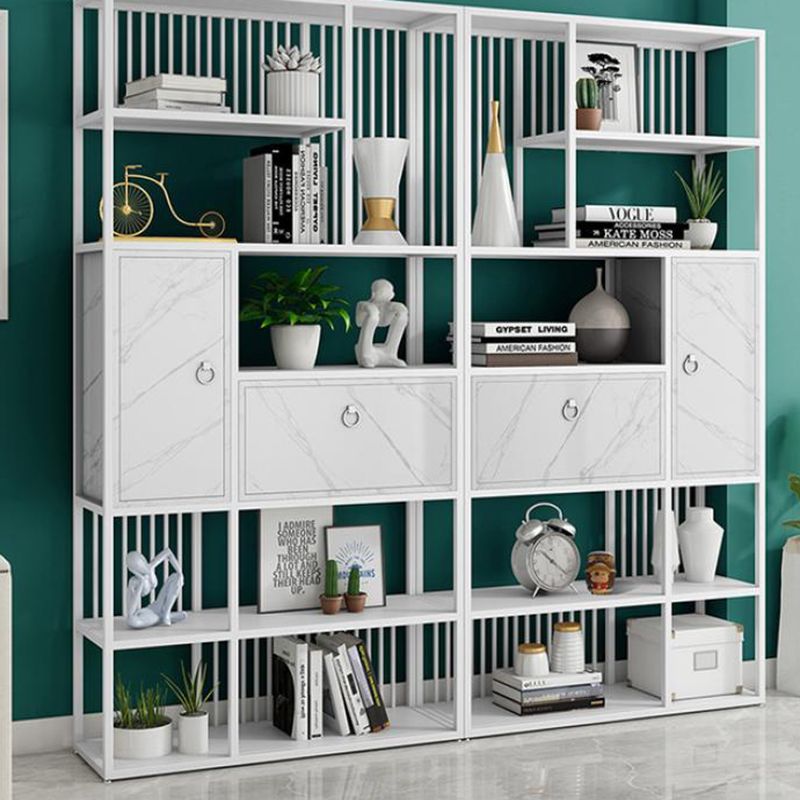 Modern Vertical Etagere Shelf Bookcase Metal Open Bookcase for Home