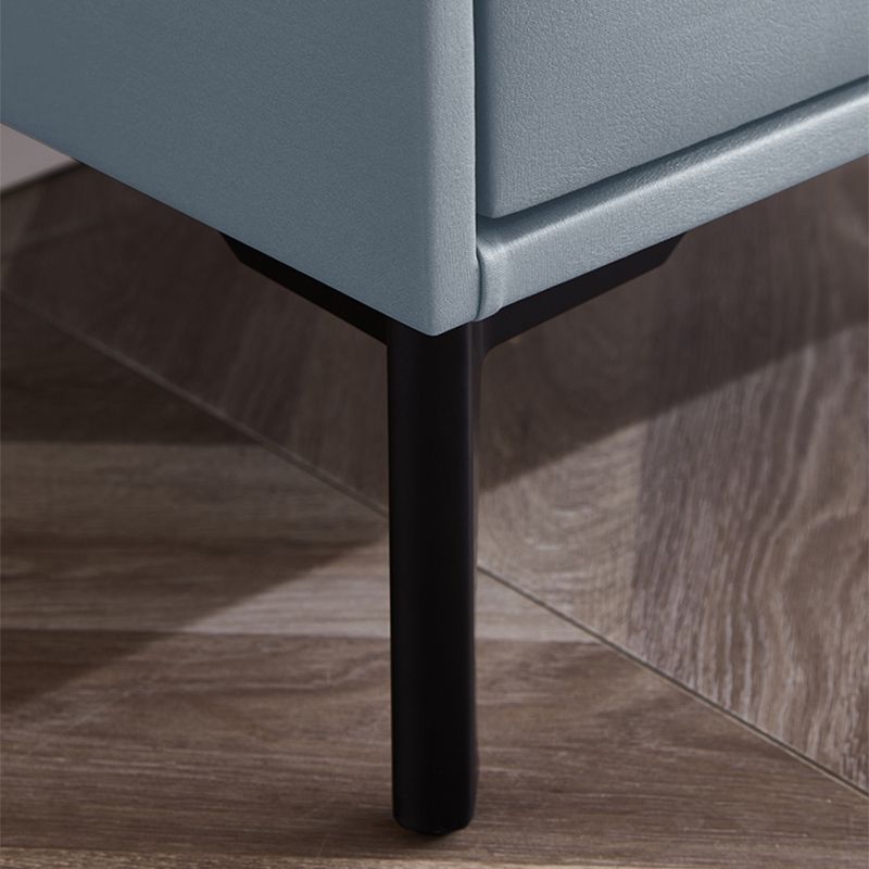 Modern Style with Two Drawers and a Choice of Color Leather Nightstand
