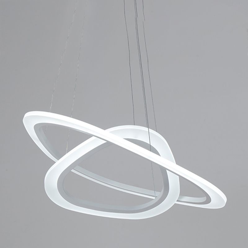 Luces de lámpara de araña de forma de triángulo contemporáneo accesorios de iluminación de araña de metal en blanco