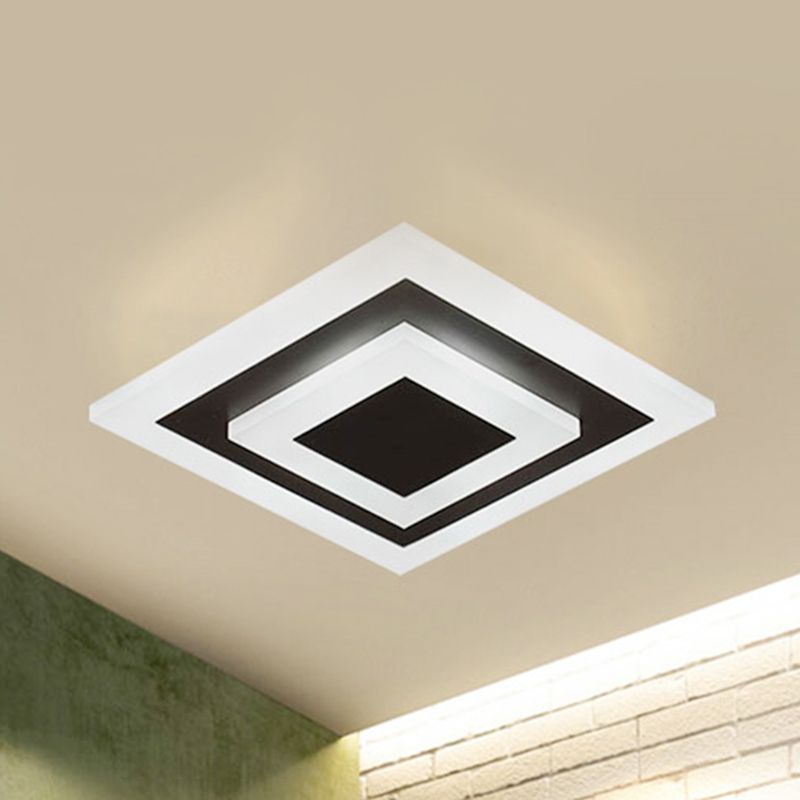 Plafonnier encastré de forme carrée, moderne et élégant, en acrylique, pour couloir et cuisine