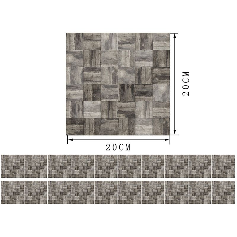 Rural Patchwork Wood Wallpaper Panel Light-Color Peel and Paste Wall Decor for Restaurant