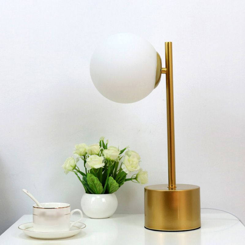 Modern Style Spherical Night Table Lamp Glass One Light Table Light