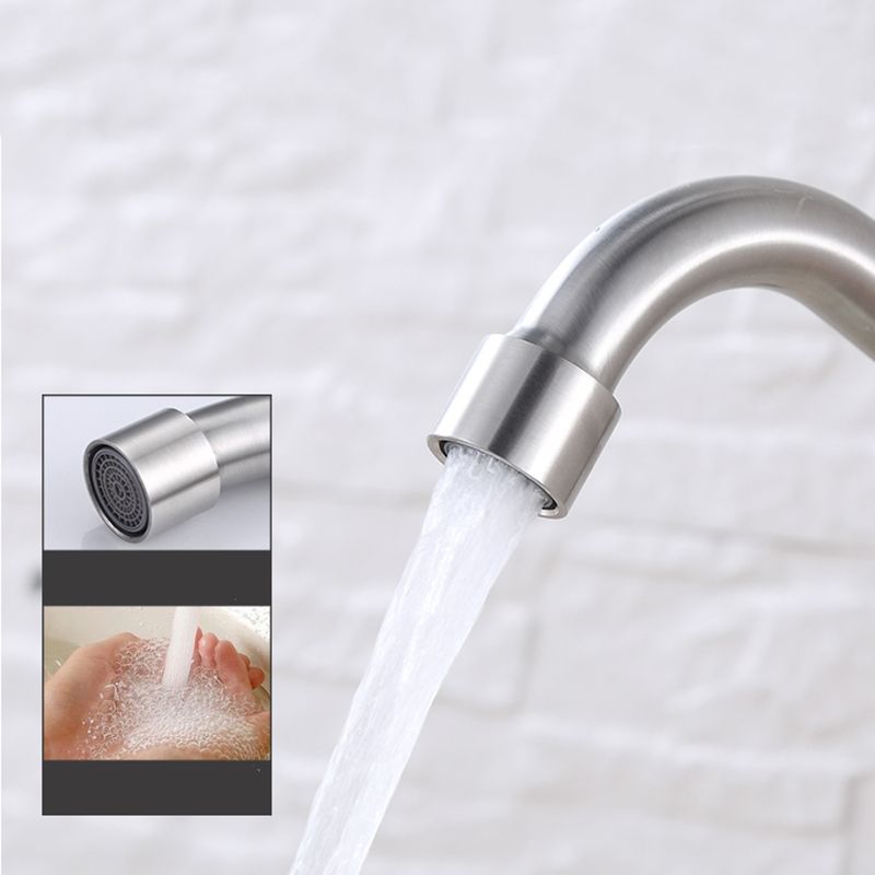 Contemporary Single Handle Bar Faucet Pull-down Wall-mounted Faucet in Chrome