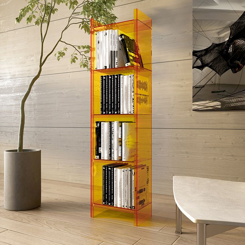 10"W Bookshelf Glam Style Closed Back Acrylic Bookcase for Office Home Study Room