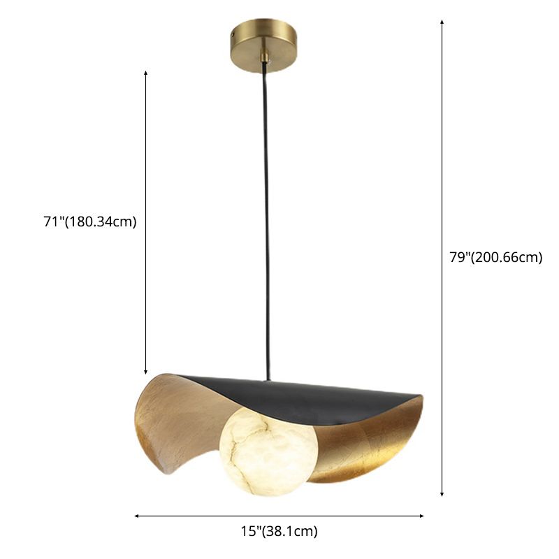Contemporary Pendant Light 1-Light Hanging Ceiling Light Black for Bedroom