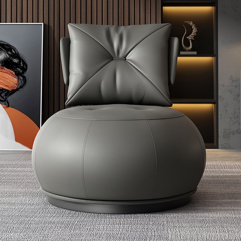 Faux Leather Parsons Chair Armless Chair with Pillow Back, 32.28" Wide