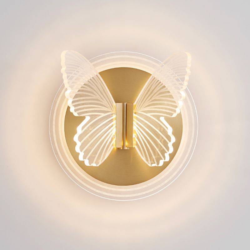 Butterfly Wall Sconce Lighting Modern Metal Wall Sconces in Gold