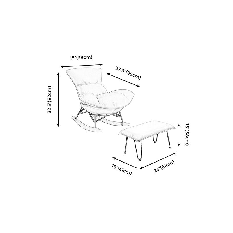 26.7" L x37.4"W x32.2"H Sewn Pillow Back Sled Chair for Living Room