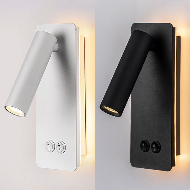 Aluminium -LED -Lesen Wandleuchten im modernen präzisen Stil schmiedeeisernen rechteckigen Wandlicht mit Acrylschatten