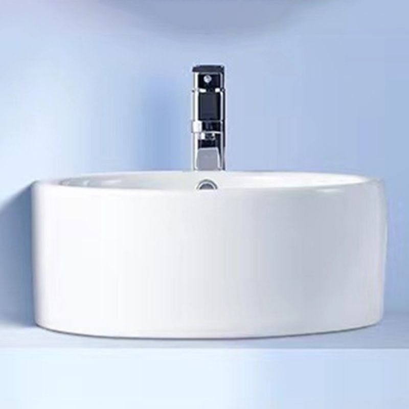 Modern Vessel Bathroom Sink Porcelain White Wash Stand for Bathroom