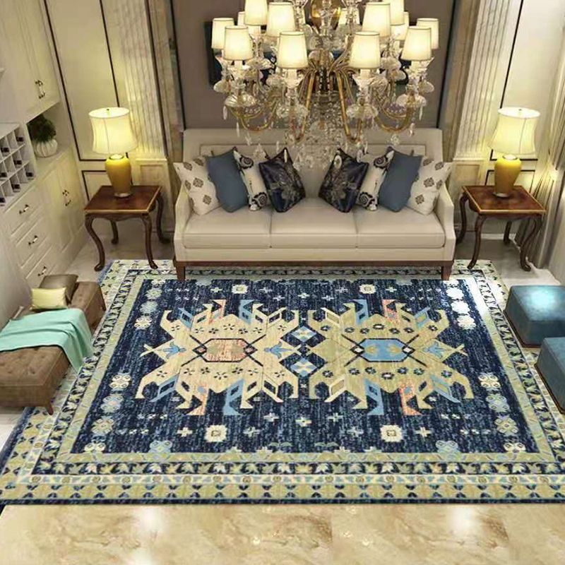 Apricot Graphic Area Rug Polyester Luxury Rug Non-Slip Backing Rug for Living Room