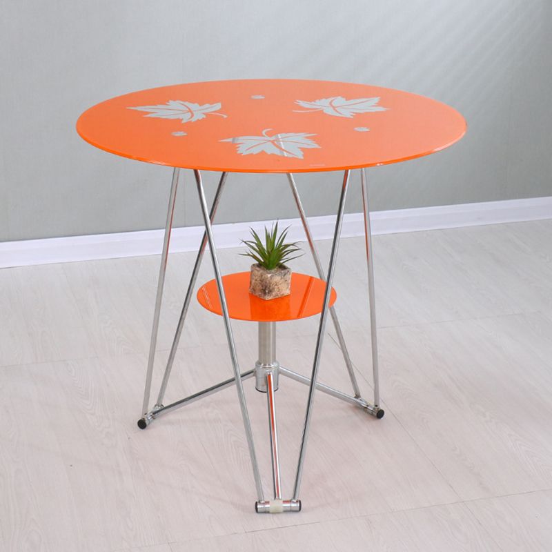 Modern Round Dining Room Table Tempered Glass Table with Pedestal Base for Dining Room