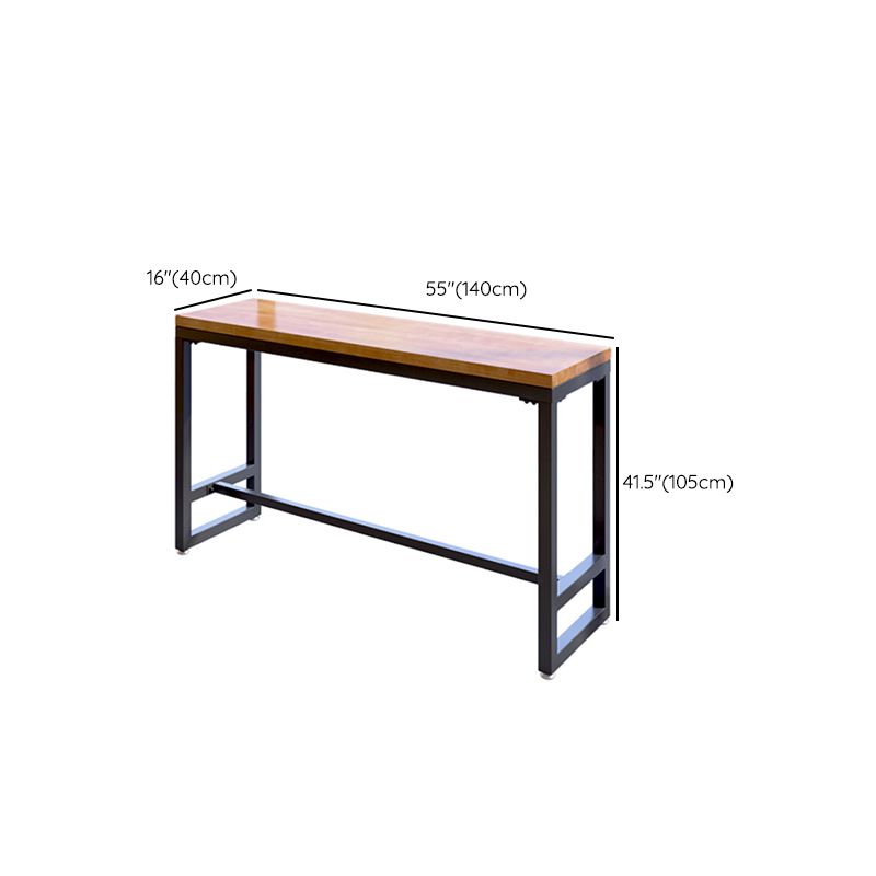 1/3 Pieces Modern Rectangle Solid Wood Bar Table with High Stools