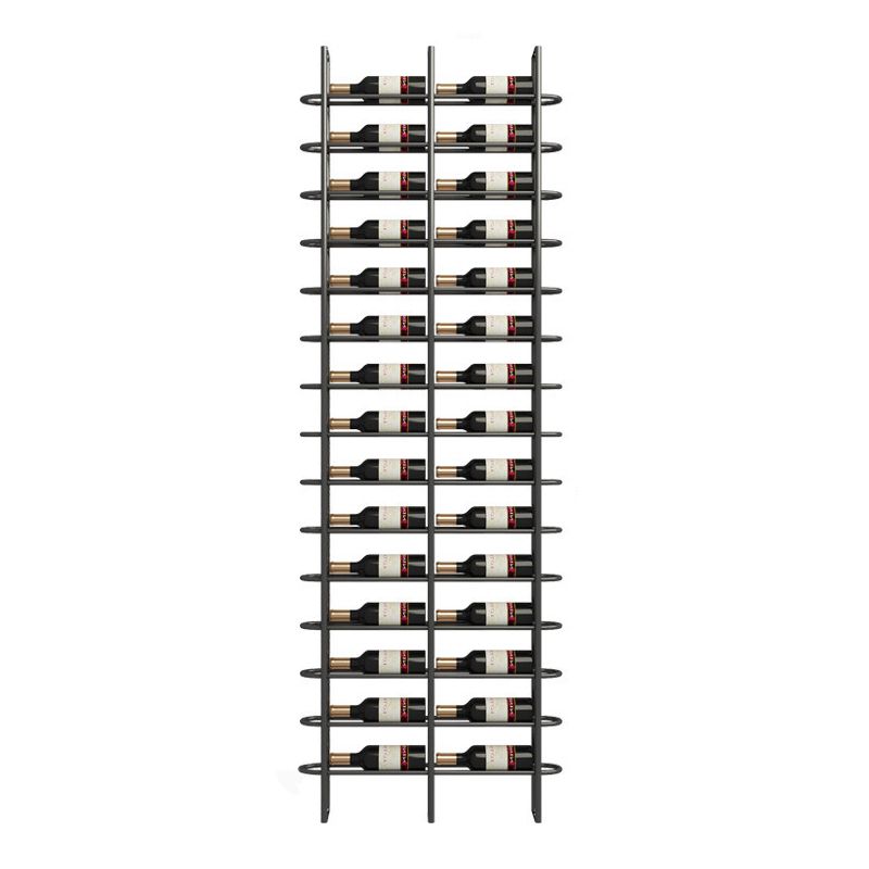 Industrial Floor Wine Bottle Rack Black Iron Bottle Holder for Bar