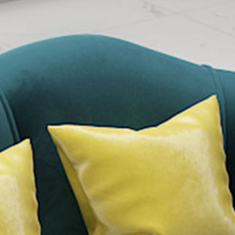 Velvet Curved Sofa Contemporary Sloped Arm Sofa for Living Room