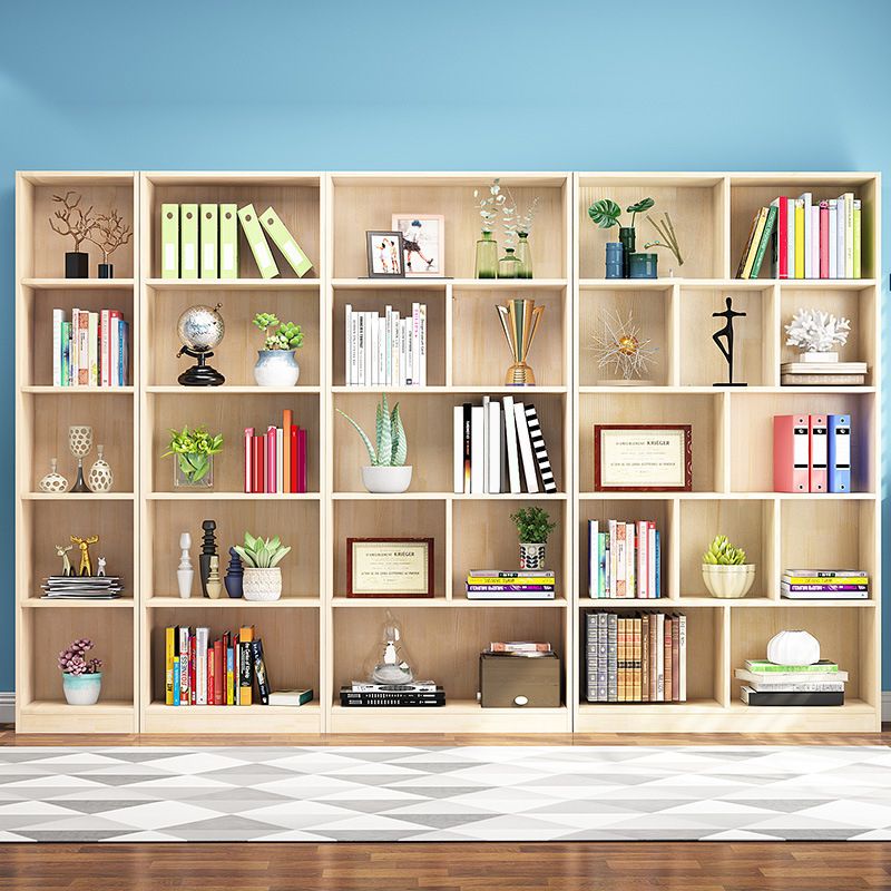 Light Brown Color Modern Bookshelf Wood Bookcase for Home Use