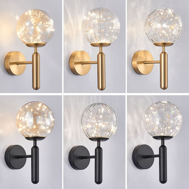 Nórdica Vidry Wall Light Globe Gypsophila 1 Light Wall Donce para dormitorio
