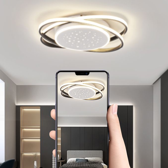 Linear Shape Ceiling Fixtures Modern Style Metal 3 Light Ceiling Mounted Lights
