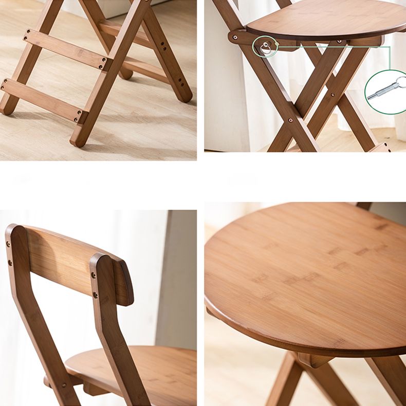 Modern Armless Backrest Counter Stool Wood Bedroom Bar Stool with Wooden Seat and Pedal