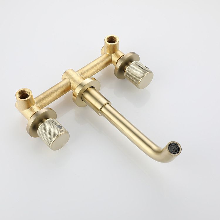Wall Mounted Faucet Glam Style Two-Handle Faucet for Bathroom