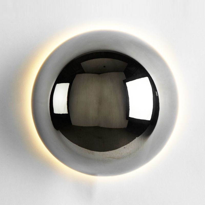 Modern Wall Sconce Circle Shape Wall Light with Metal Shade for Living Room