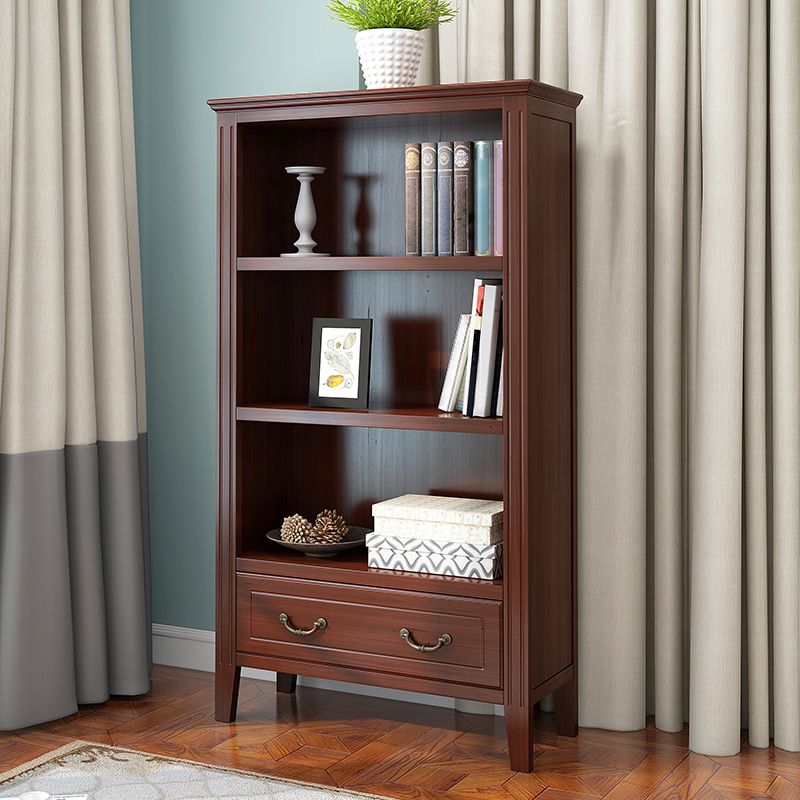 Closed Back Wooden Bookshelf Nordic Study Room Storage Standard Bookcase