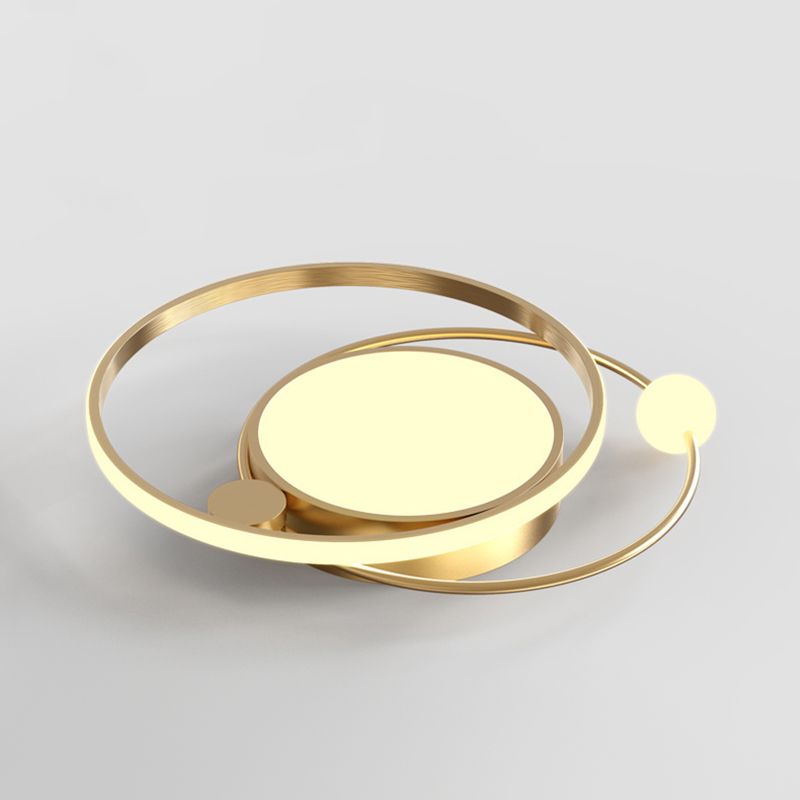 Hedendaagse Circulaire Flush Light Metal 3 Light Flush Mount Plafond Fixture voor Slaapkamer