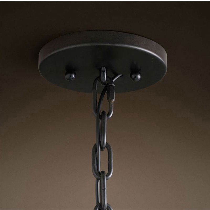 Lámpara de suspensión de tambor redonda de tambor redondo moderno de cristal transparente de mediados de siglo para comedor para comedor