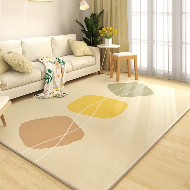 Orange Casual Carpet Polyester Contrast Color Carpet Washable Carpet for Living Room