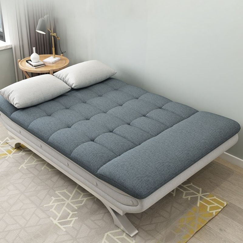 35.43" H Cotton Blend Convertible Sofas Biscuit Back Armless Sofa Bed