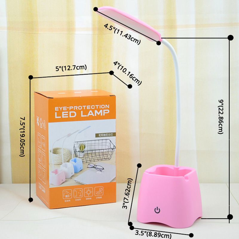 Eye-protection Mini LED Table Lamp Macaroon Style Colorful Desk Light with Pen Holder Design