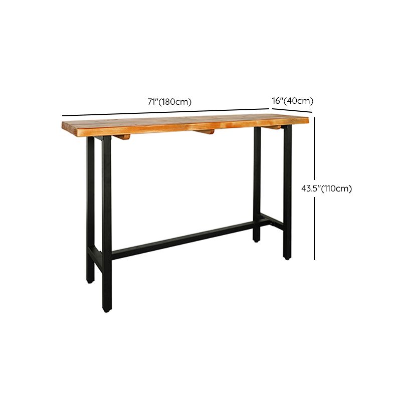 Industrial Style Bar Dining Table Rectangle Wooden Top Bar Wine Table