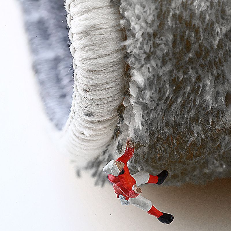 Grey Modern Carpet Geometric Pattern Polyester Area Rug Anti-Slip Area Rug for Bedroom