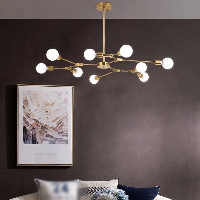 Branche Métal Chandelier Light Multi Light Sanging Lampe pour le salon