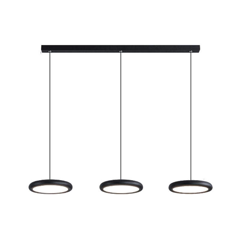 Modern Minimalist LED Pendant Light Frosted Aluminium Circular Hanging Lamp with Acrylic Shade