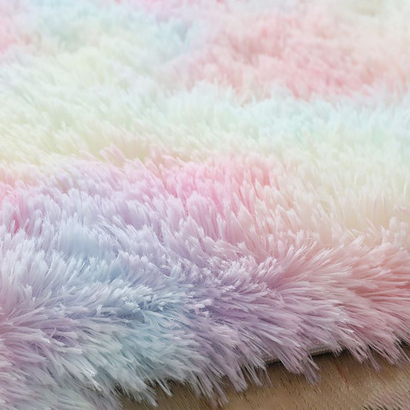 Round Plain Shag Rug Polyester Simplicity Carpet Pet Friendly Indoor Carpet for Home Decoration