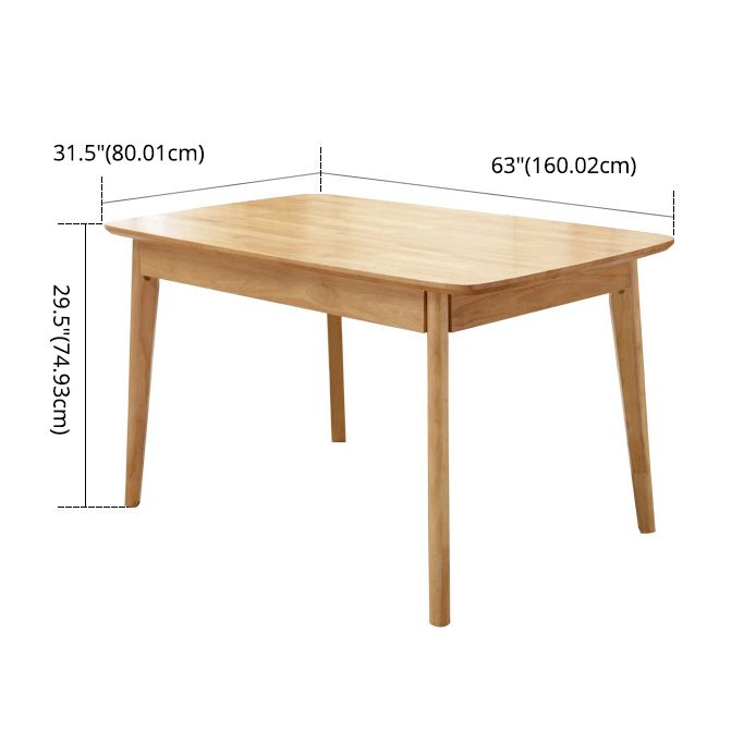 Modern Style Solid Wood Brown Dining Room Set with Rectangle Table Home Dining Table Furniture