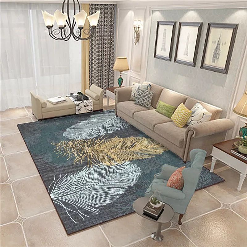 Multicolor Modern Area Rug Polyester Animals Print Rug Stain Resistant Indoor Rug for Living Room