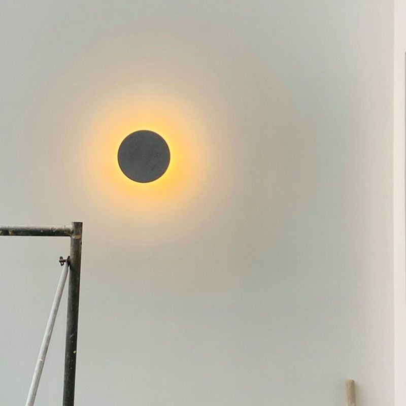 Lampada a parete circolare Moderna lampada montata a parete a 1 luce con tonalità di cemento